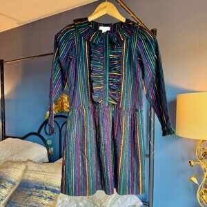 NWT Stella McCartney Kids Rainbow Striped Lurex Metallic Dress
